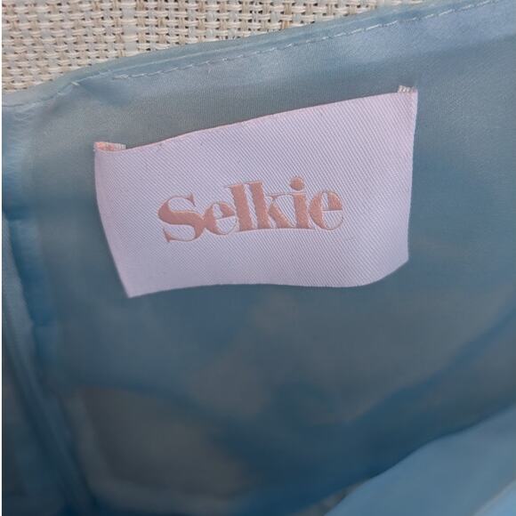 Selkie Blue Organza Head in the Clouds French Puff Short Dress, size L - Picture 3 of 9